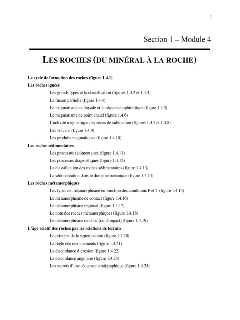 Formation et classification des roches | PDF | Roche magmatique | Granit