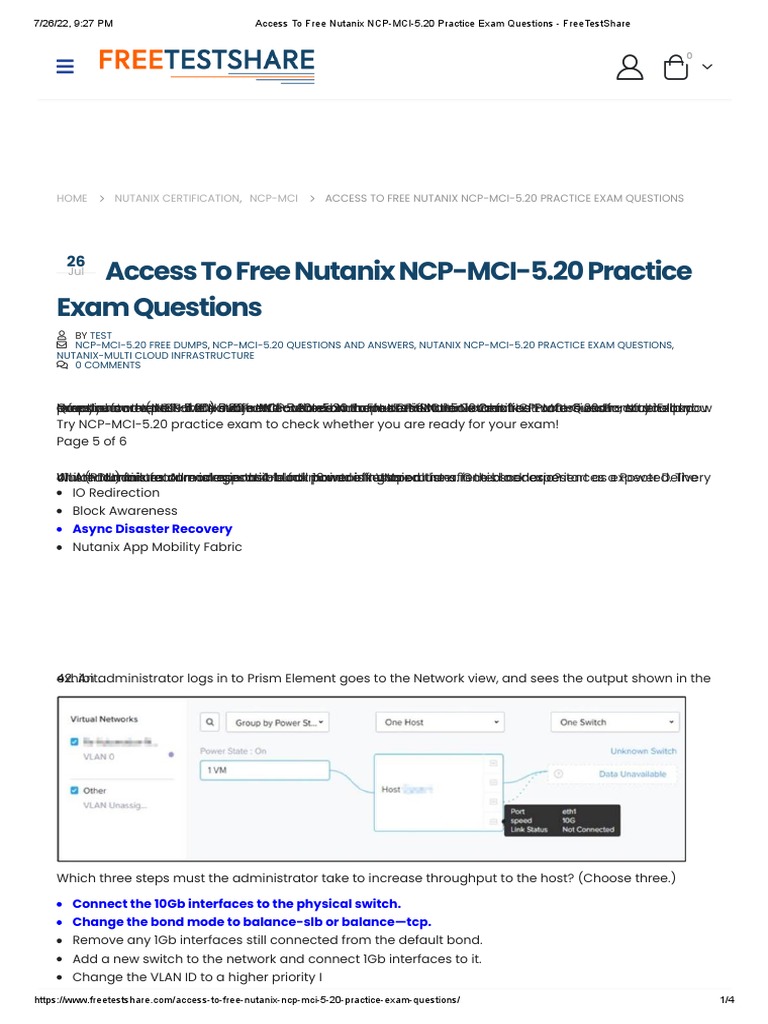 Access To Free Nutanix NCP-MCI-5.20 Practice Exam Questions ...