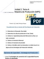 Unidad 2. Tema 4. Plan Maestro de Producción. Explicacion de Ejercicio