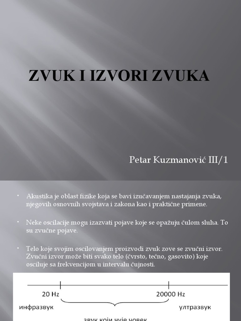 Zvuk i Izvori Zvuka | PDF