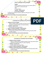 Actividades Del CALENDARIO CIVICO SEPTIEMBRE