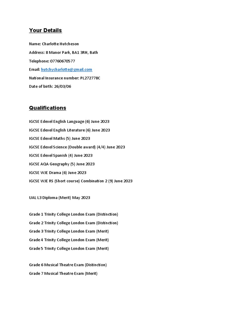 Crib Sheet Baseline Assessment PDF