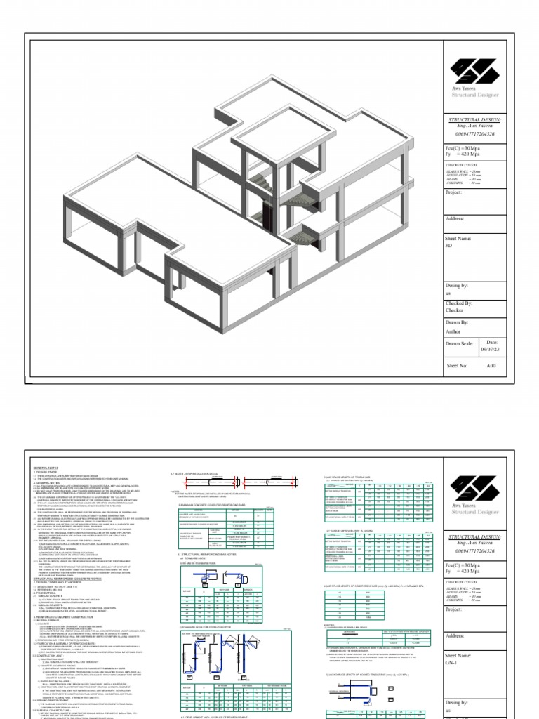 Structural Design Specifications Sheet | PDF | Beam (Structure) | Concrete