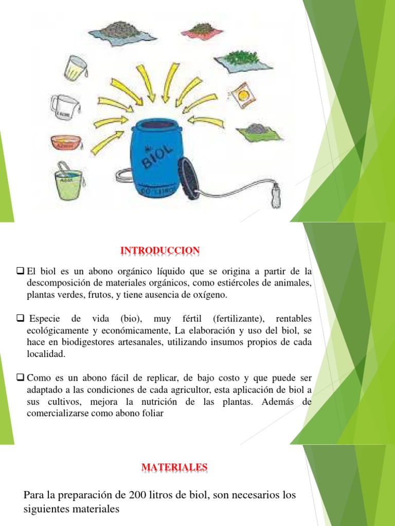 Elaboración y Aplicación del Biol | PDF | Fertilizante | Estiércol