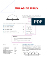 Formulas de MRUV