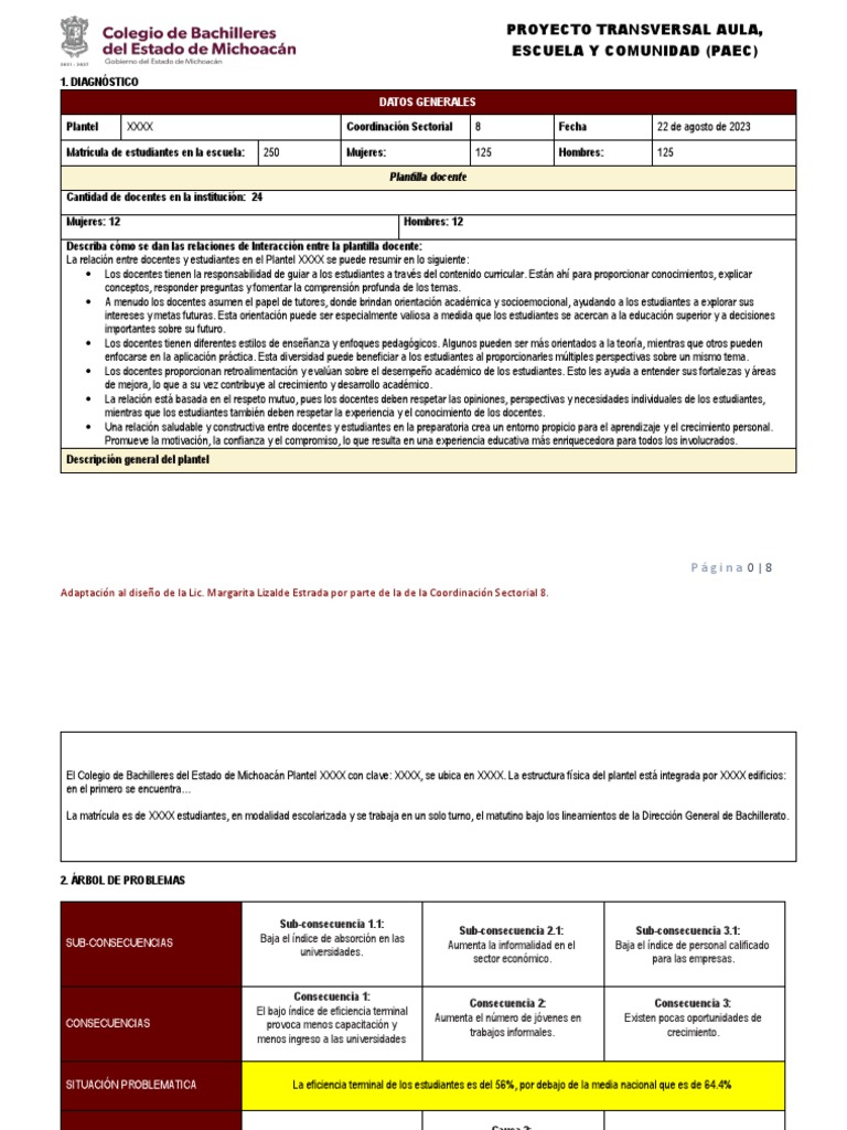Ejemplo de PAEC para Bachillerato | PDF