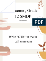 Welcome, Grade 12 SMDP