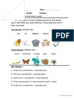 Vertebrate & Invertebrate