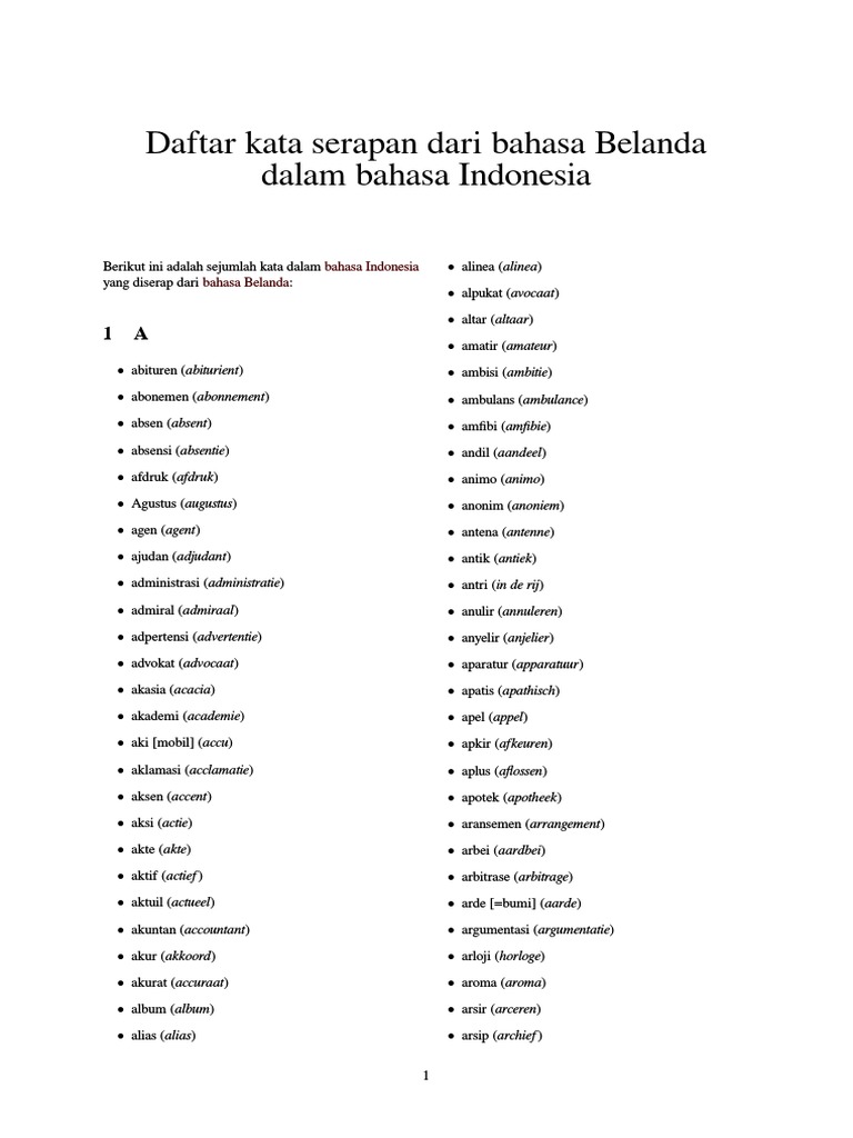 sebutkan 3 contoh kata serapan bahasa daerah