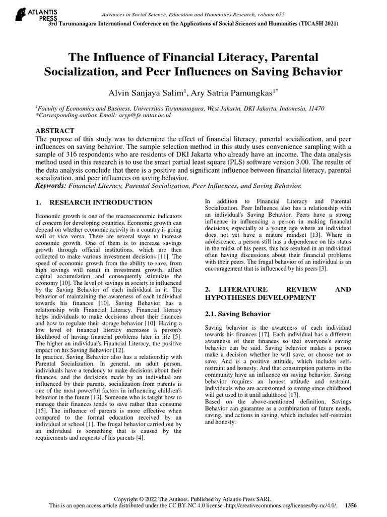 The Influence of Financial Literacy Parental Socia | PDF | Coefficient ...