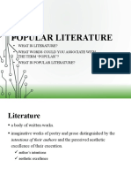 CPEL Midterm Discussion 5 Intro To Popular Literature