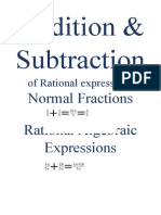 Addition and Subtraction of Rational Algebraic Expressions