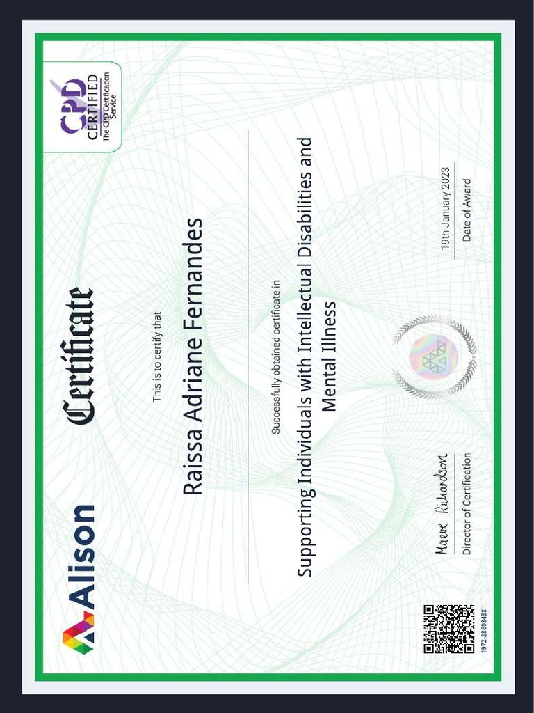 Supporting Individuals - Certificate | PDF