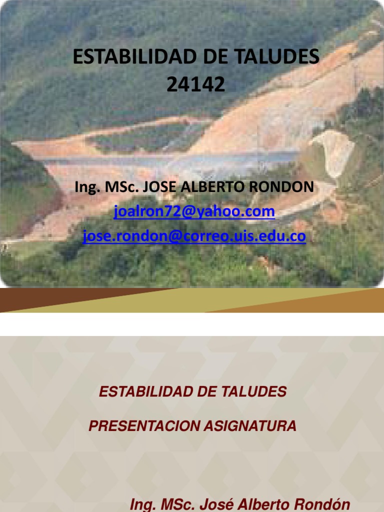 Estabilidad de Taludes en Ingeniería Civil | PDF | Agua subterránea ...
