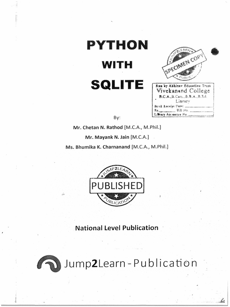 Python With SQLITE | PDF