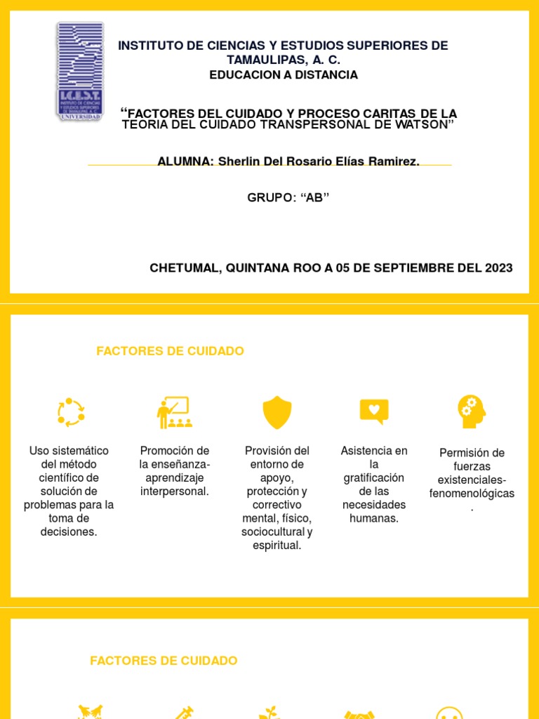 Factores Del Cuidado y Proceso Caritas de La Teoria Del Cuidado ...