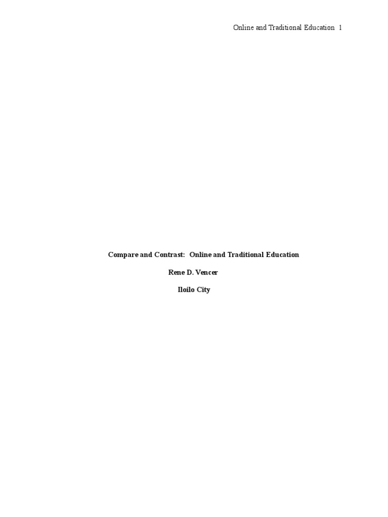 Online vs Traditional Education Analysis | PDF | Educational Technology ...