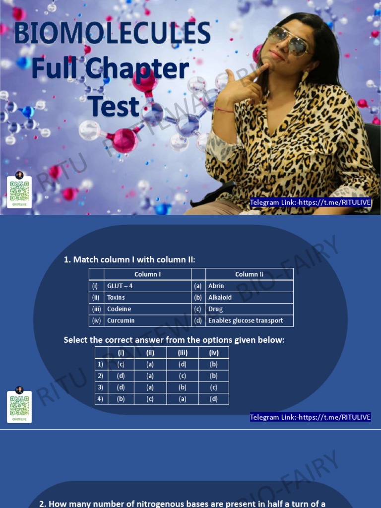 Biomolecules (TEST) Compressed PDF Cofactor (Biochemistry) Enzyme