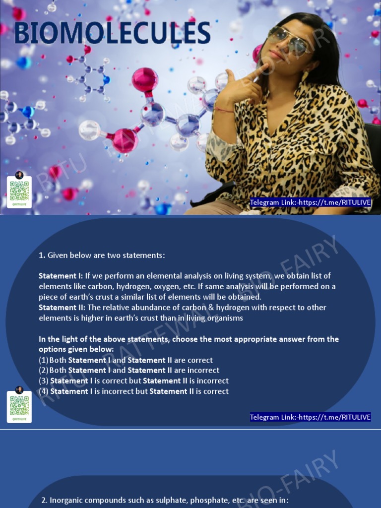 TEST (Biomolecules) PDF Amino Acid Proteins