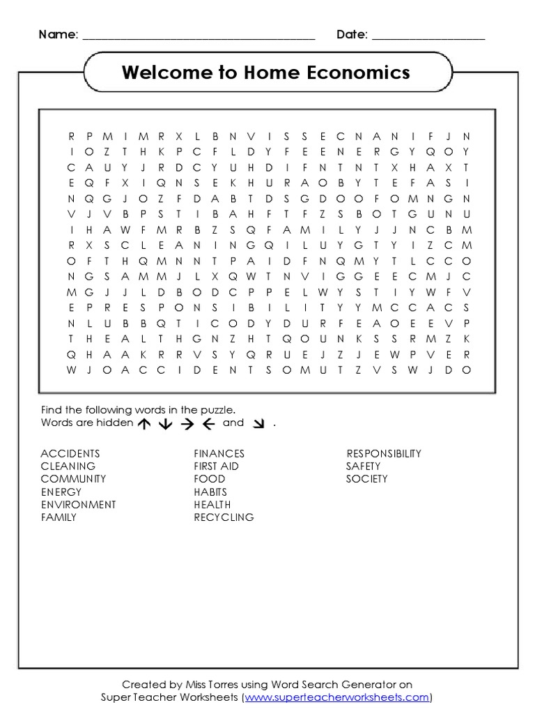 worksheet-1-home-ec-pdf-word-search