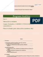 Saberes y Pens. Científico 1° Programa Analítico 2023