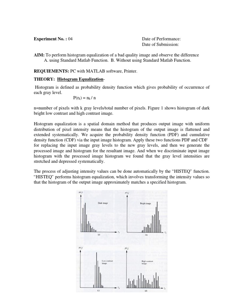DIP - Experiment No.4 | PDF | Computer Engineering | Computer Science