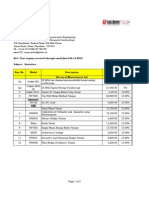 Ref.: Your Enquiry Received Through Email, Dated 06.12.2010 Subject: Quotation - Unit Price (RS.) Sales Tax Extra at Electrical Measurement Lab