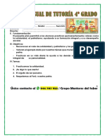 4º Grado Plan Mensual de Tutoria Julio