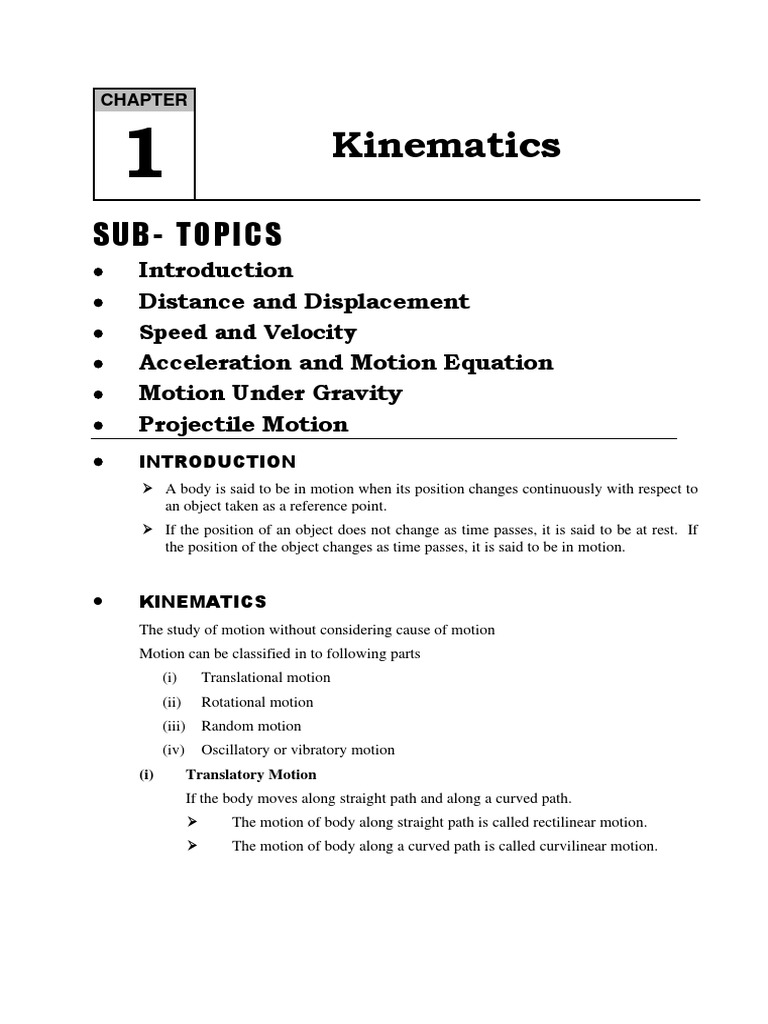01 kinematics 1 42 pdf velocity acceleration