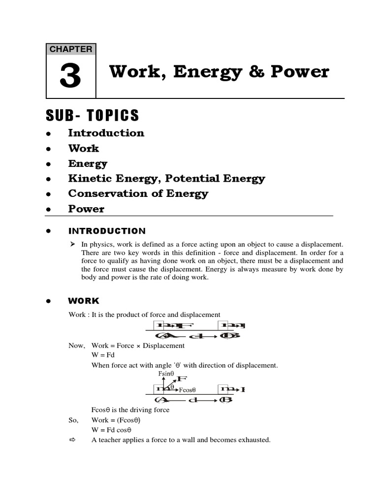 Work, Energy, and Power in Physics | PDF | Force | Power (Physics)