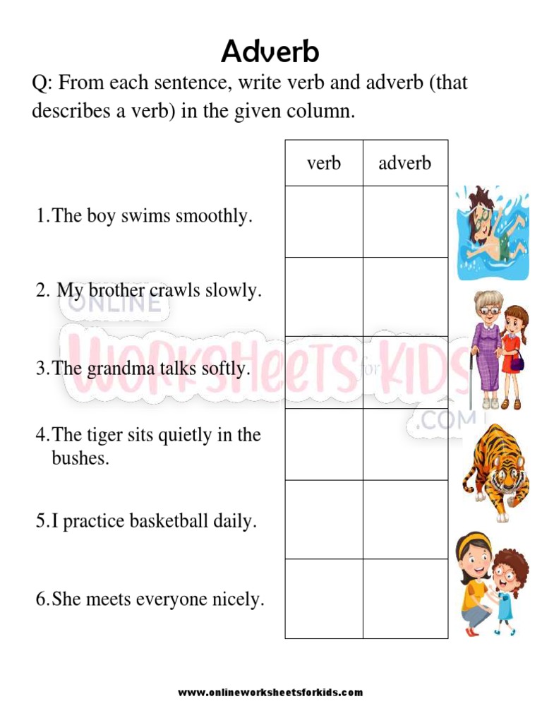 Adverb Worksheet for Grade 1 | PDF | Language Arts & Discipline