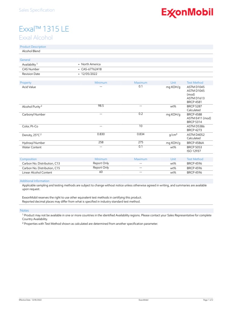 Exxal™ 1315 LE | PDF