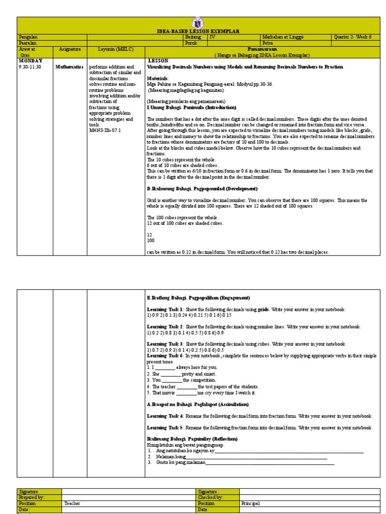 Le Math4 Sample Download Free Pdf Decimal Numbers