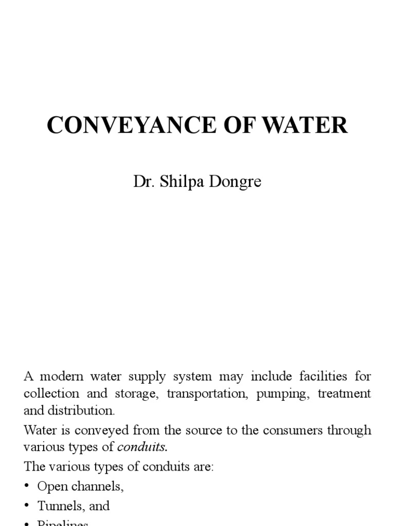 Water Conveyance and Distribution Systems | PDF | Pipe (Fluid ...