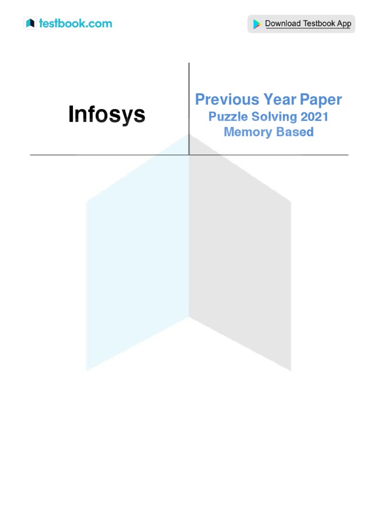 Infosys puzzle solving 2021 memory based d91a3140 pdf