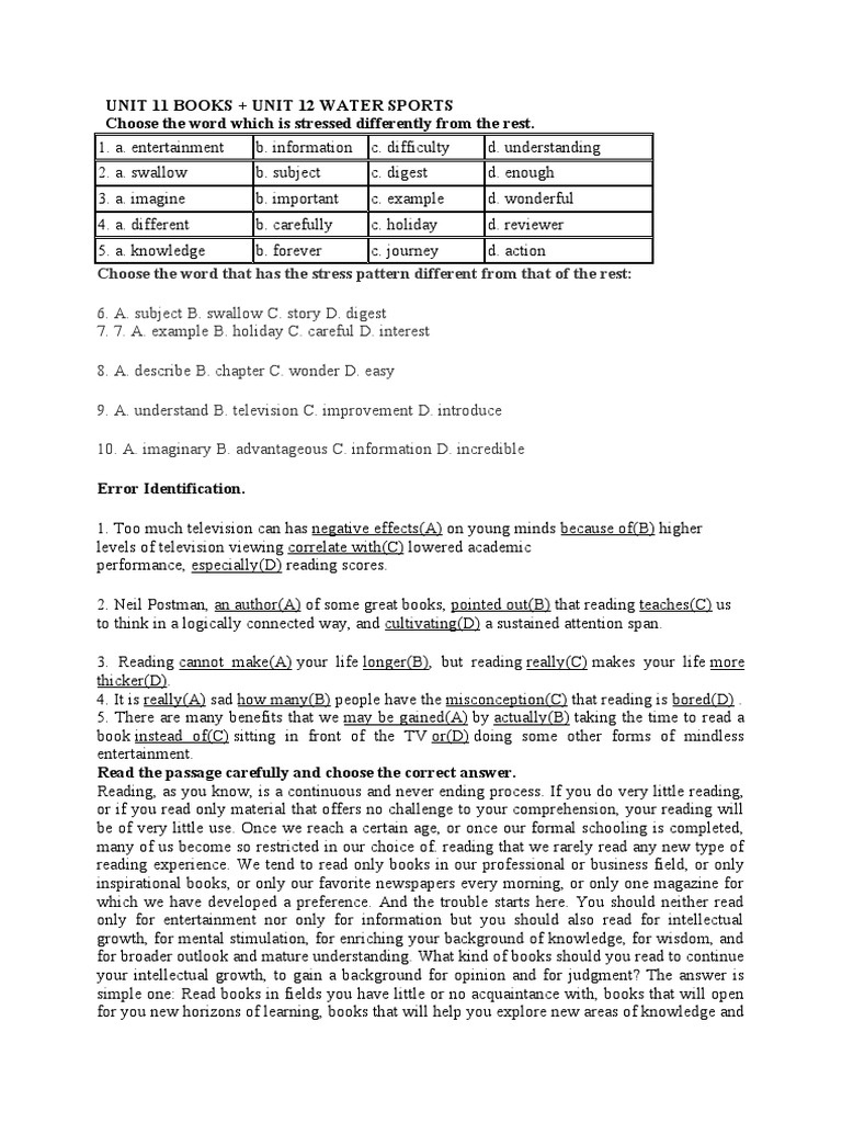 Unit 11 Pdf Books Experience