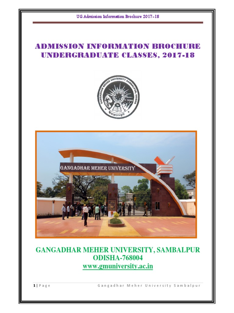 GM University UG Admission Guide 2017-18 | PDF | University And College ...