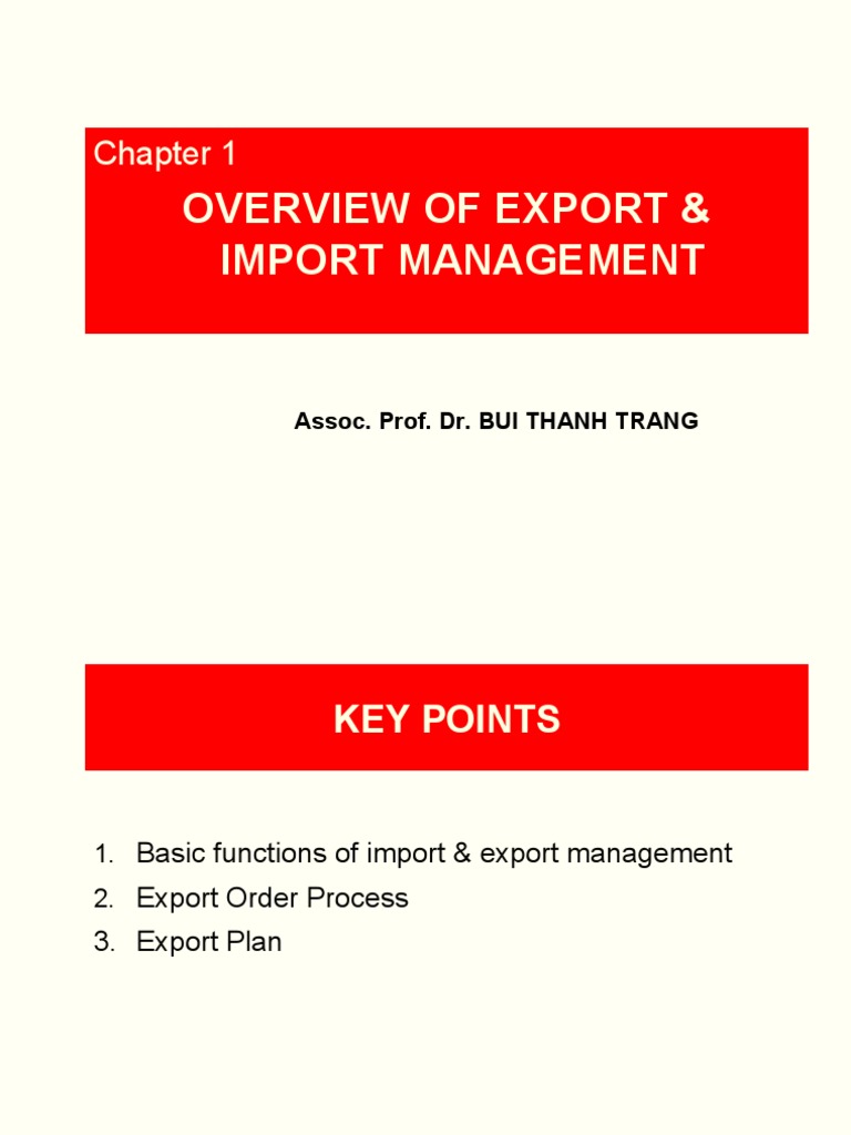 Export and Import Management Overview | PDF | Exports | Market (Economics)