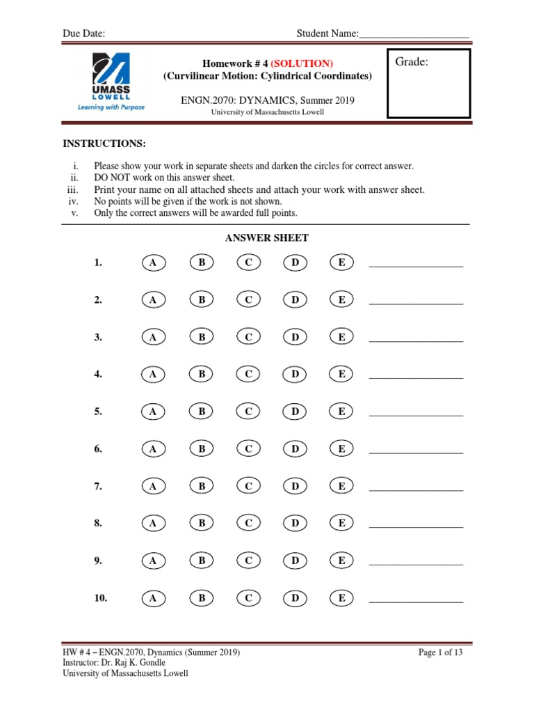 Dynamics Hw 4 Solution Pdf Acceleration Velocity