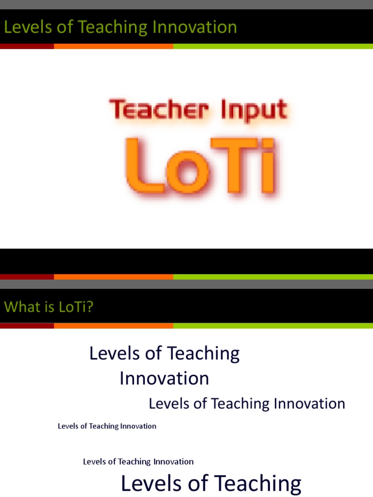 Kuliah 10 levels of teaching innovation loti pdf learning