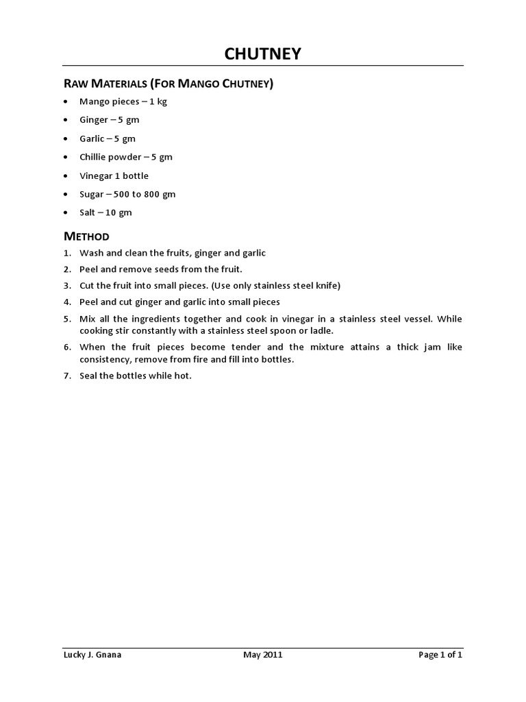 Chutney PDF
