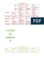 Holiday Timetable Vidhesh