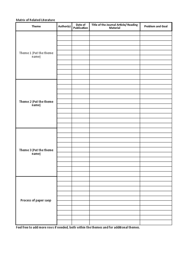 F_WW4_Research Matrix (Chapter 2) | PDF