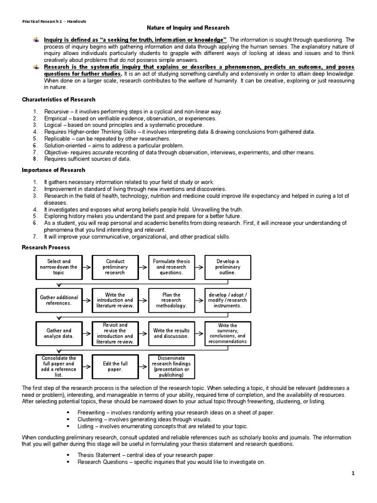 Practical Research 1 Overview and Notes | PDF | Statistics ...
