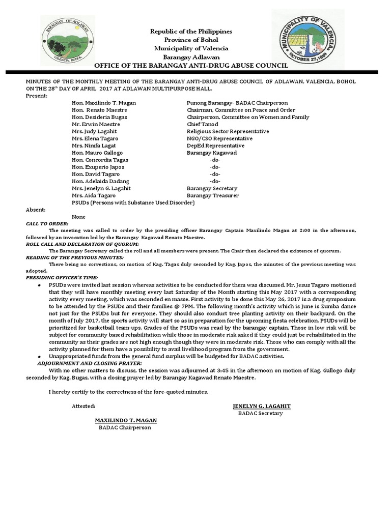 Badac Meeting April Pdf Government Governance