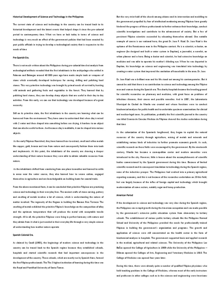History of Science and Technology in the Philippines | PDF | Science ...