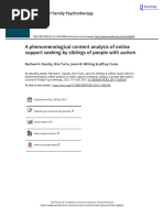 A Phenomenological Content Analysis of Online Support Seeking by Siblings of People With Autism