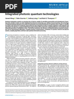 Integrated Photonic Quantum Technologies