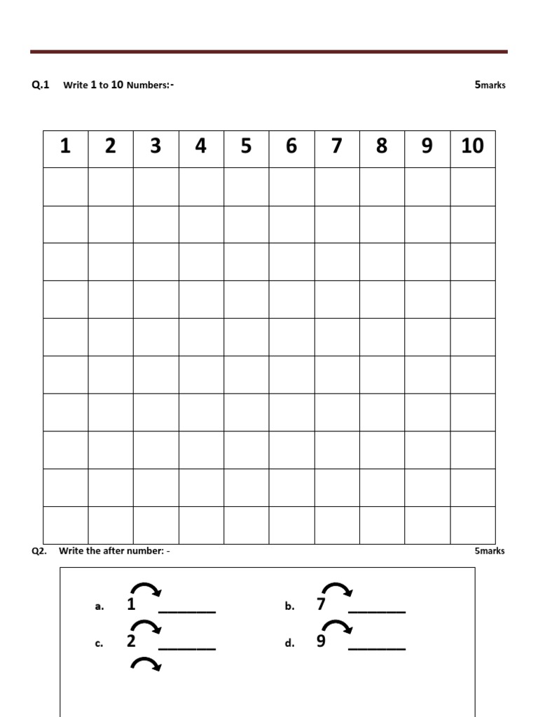 Maths Nursary 1 | PDF