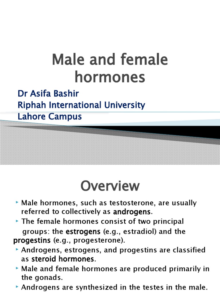 Male and Female Hormones PDF Androgen Estrogen